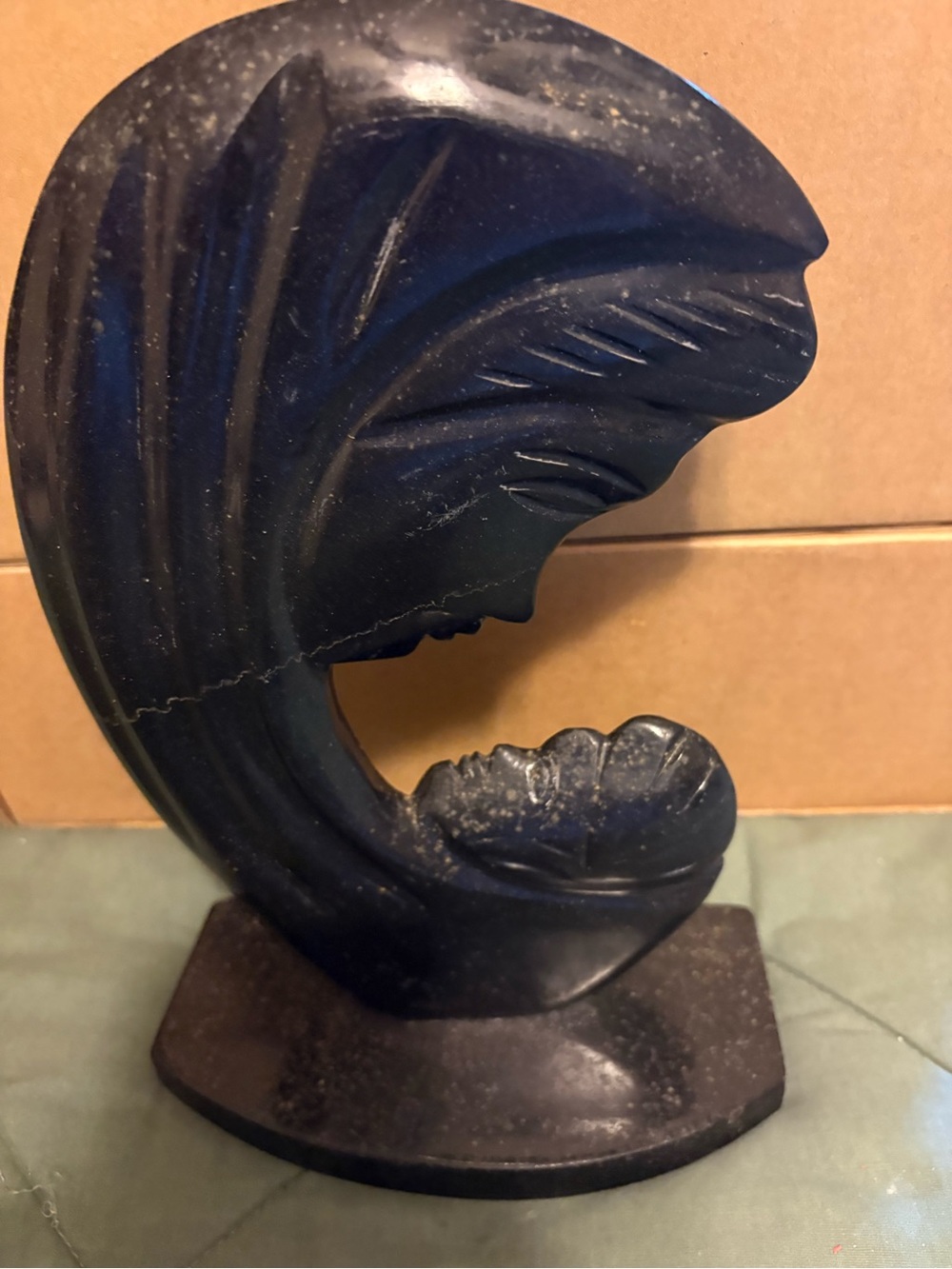 Abstract Black Home Art Sculpture - Matte Black Finish